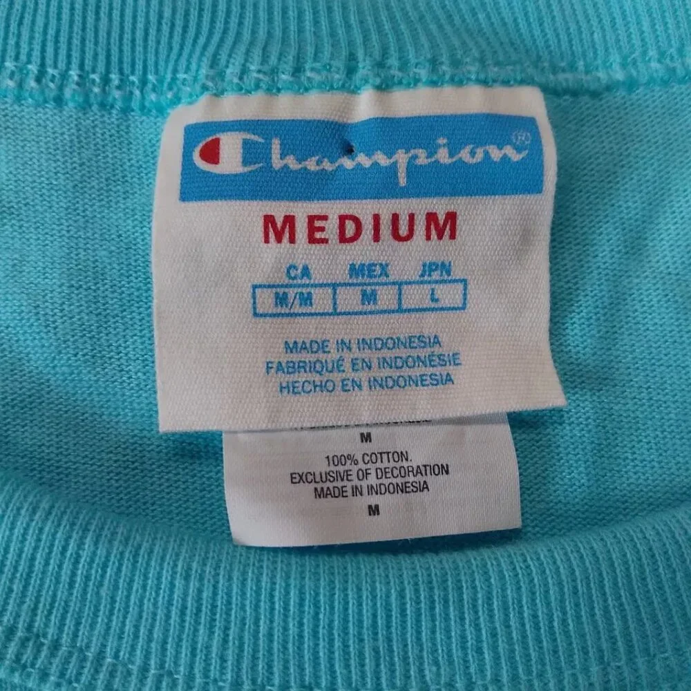 Champion blue colorful T-shirt size M - Picture 7 of 13